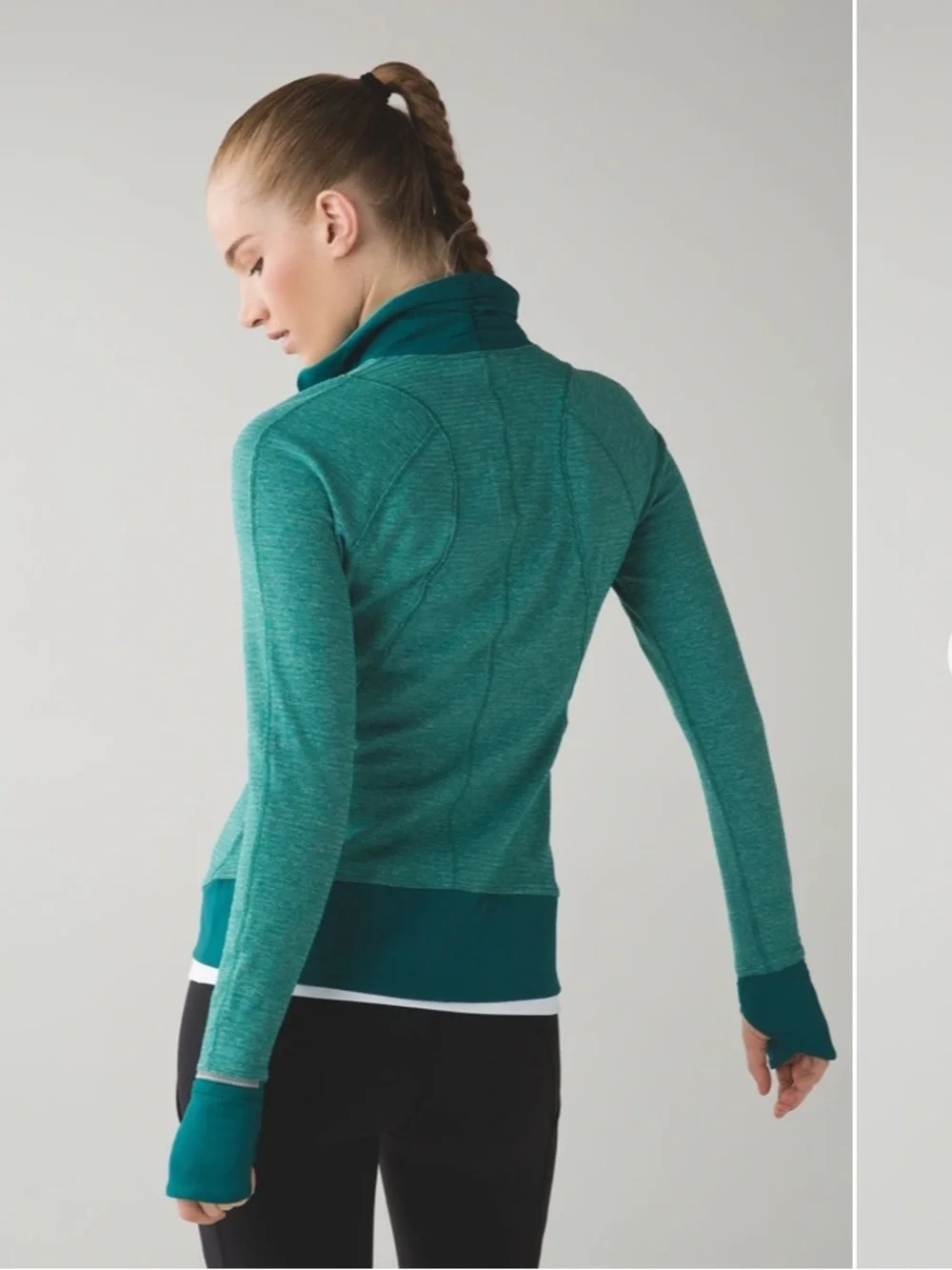 Lululemon Runderful 1/2 Zip Mini Check Pique Hunter Green Pullover